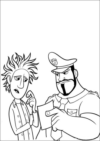 Angry Officer  Coloring Page